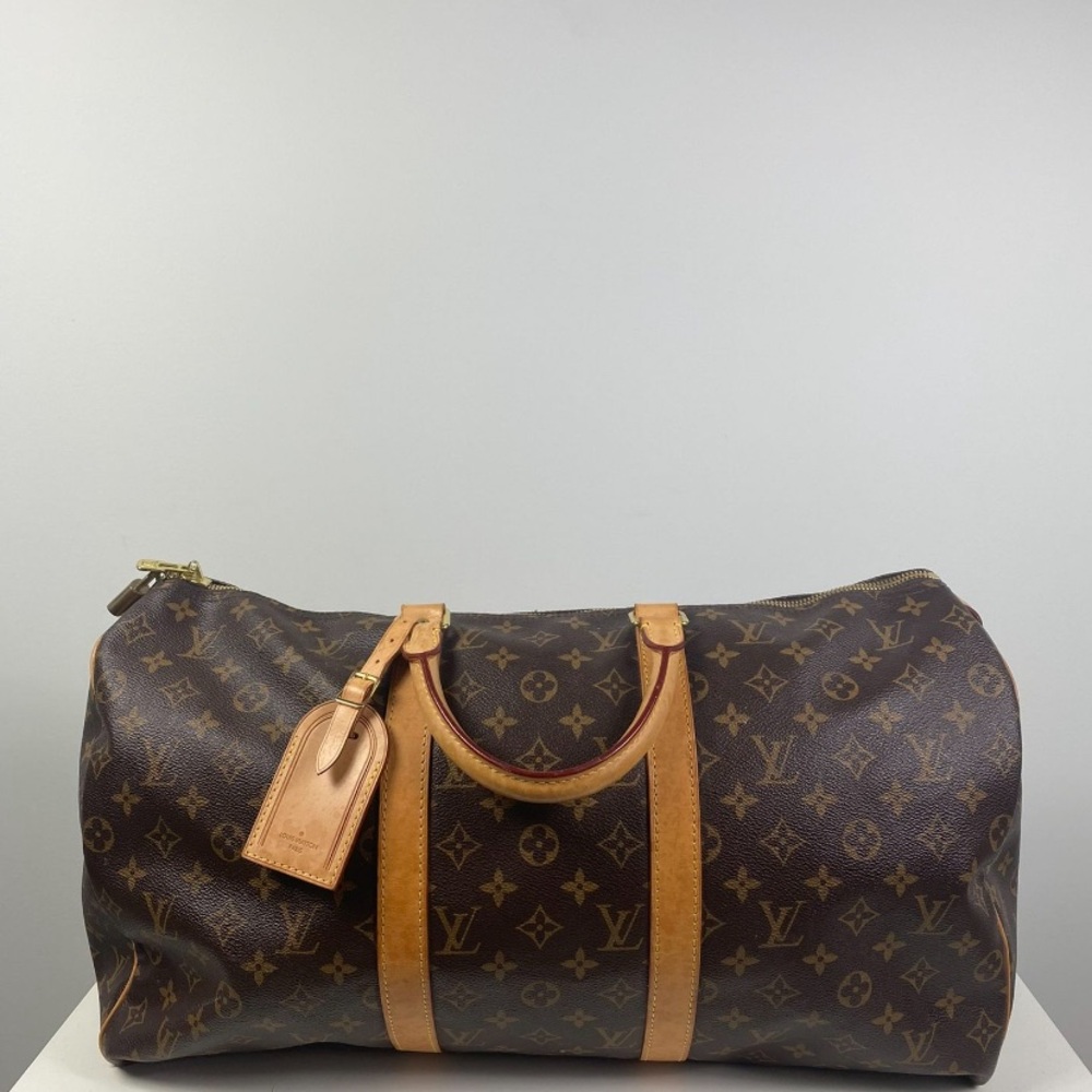 Louis Vuitton Monogram Canvas Duffel with Tan Leather Trim